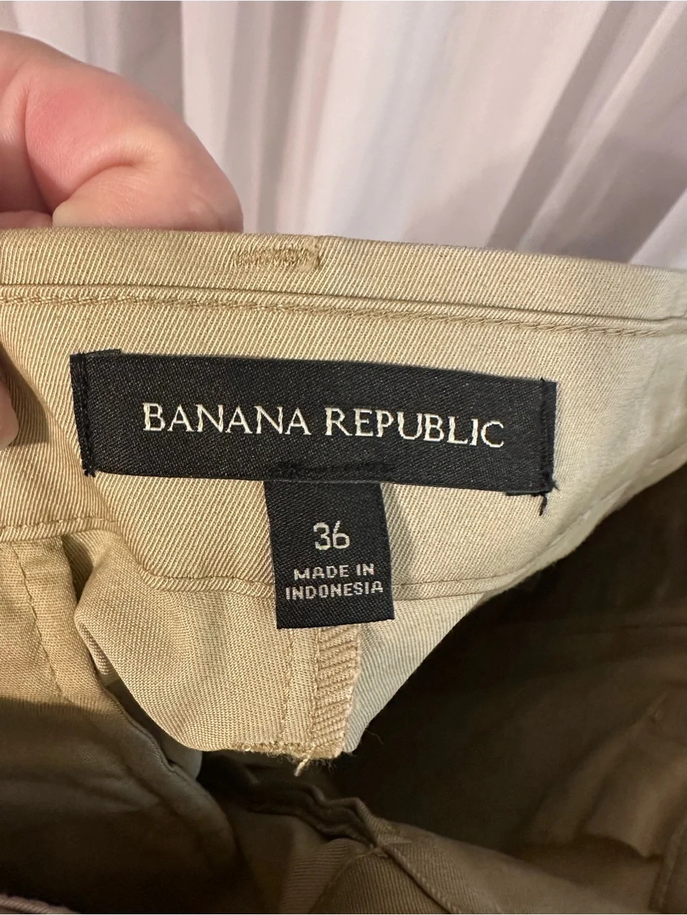 Banana Republic Khaki Stretch Chino Shorts Size 36